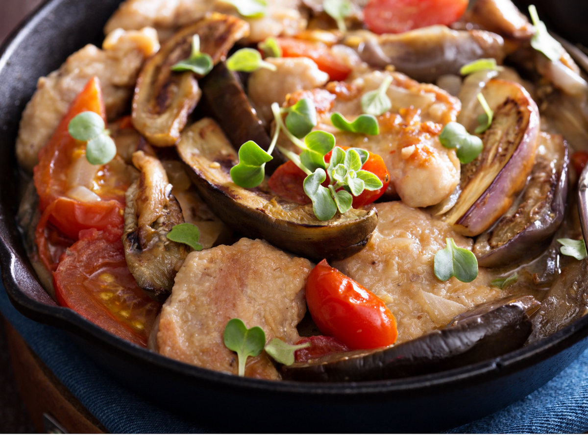 Keto Chicken And Eggplant Sheet Pan with Tzatziki Sauce